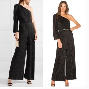 Alice + Olivia Keiko Pleated One-Shoulder Jumpsuit